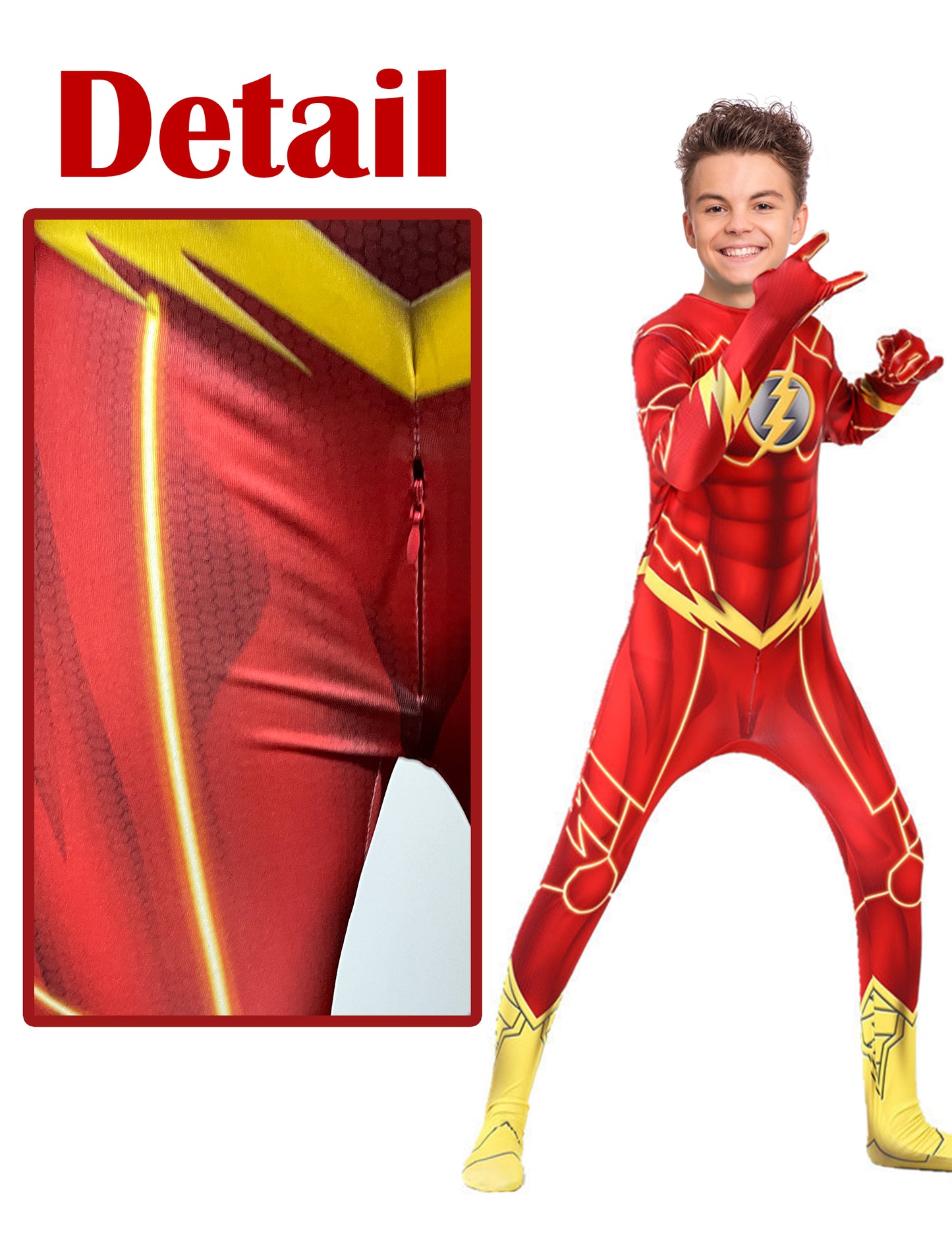 Liokoon Superhero Costume Kids Boys Red Superhero Cosplay Mask 3D Style Jumpsuit Bodysuit for Kids Toddler Boys Aged 3-12