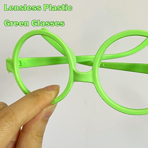 [Pack of 2]Mirabel Costume Glasses Green Curly Brown Wig Hair Cosplay Props for Adults Kids