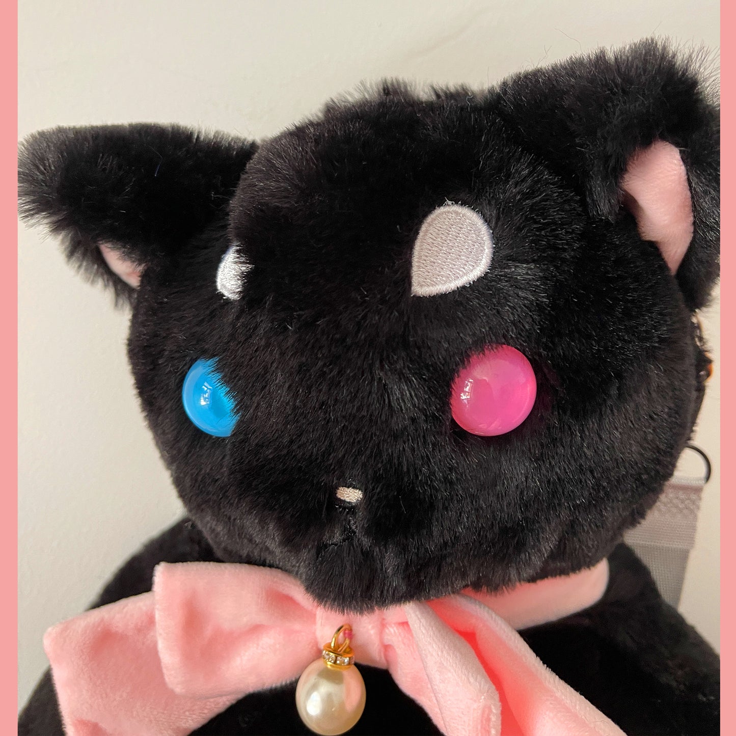 Black Cat Plush Stuffed Animal Backpack Cute Kawaii Stuff Backpack Accessories Kitty Plushie Decor Gift for Adults Kids Women Girls