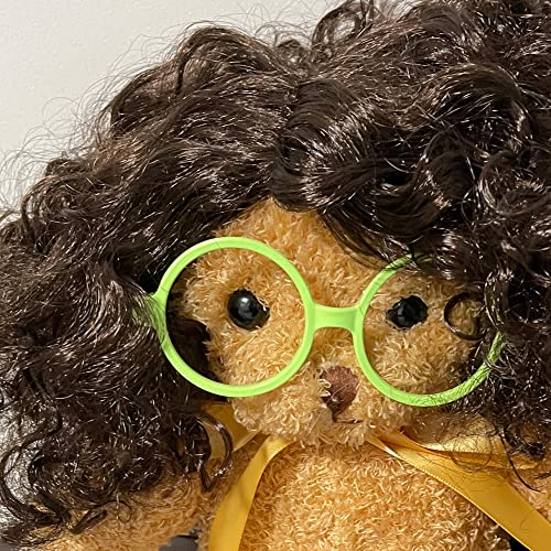 [Pack of 2]Mirabel Costume Glasses Green Curly Brown Wig Hair Cosplay Props for Adults Kids